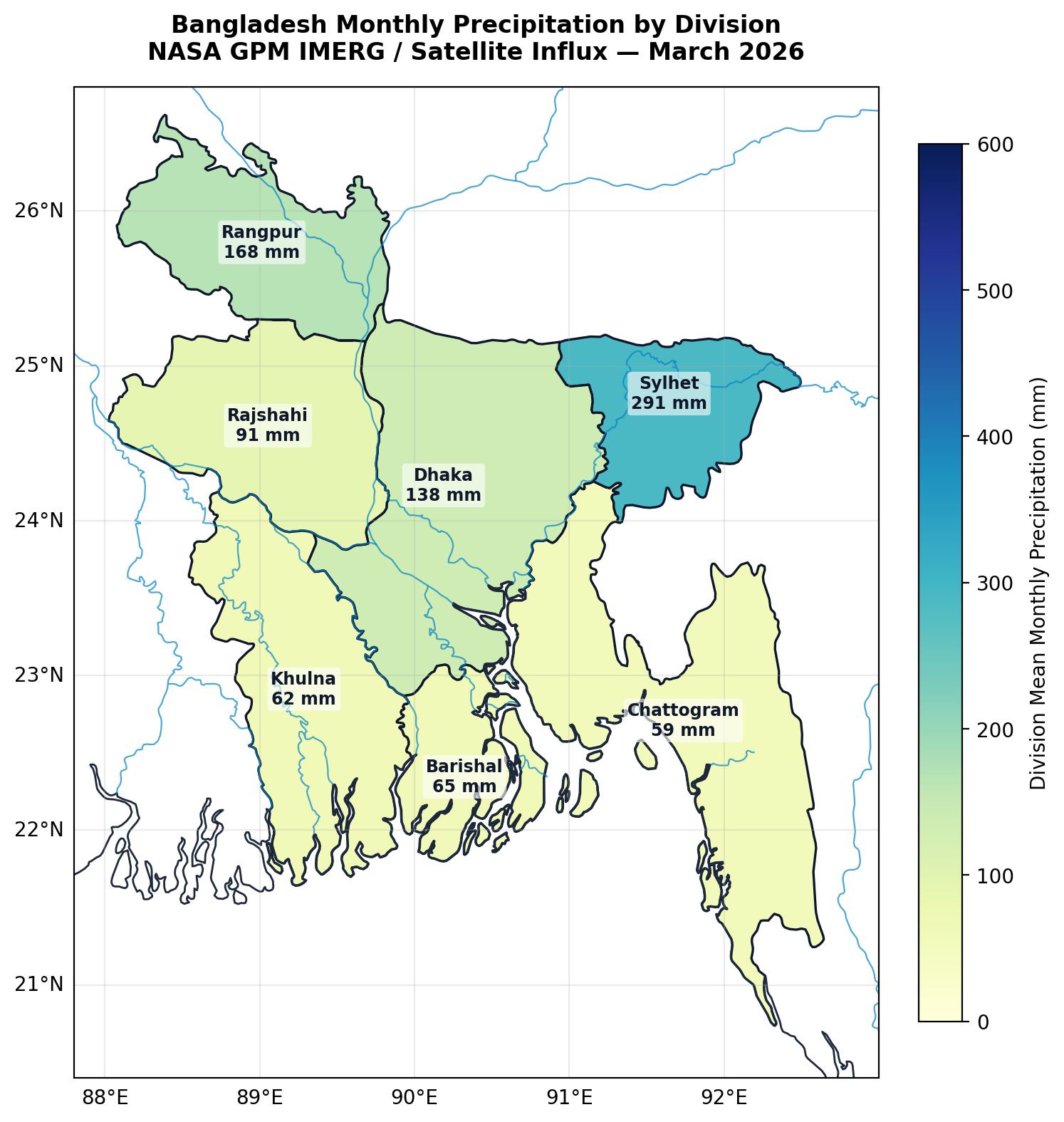 Divisional Precipitation Map