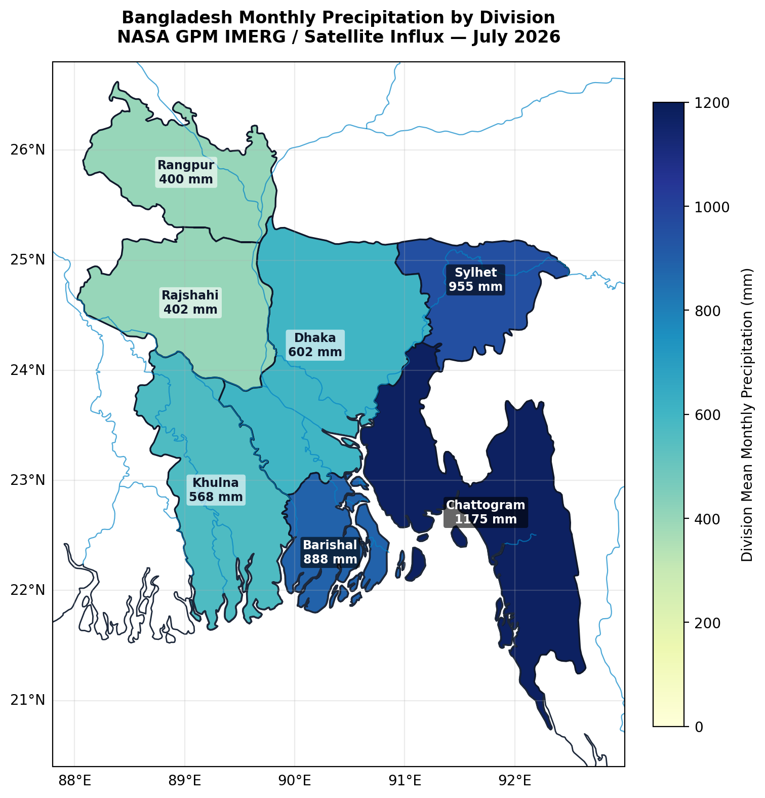 Divisional Precipitation Map